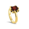 Lesunja Ring Yellow Gold Almandine Garnet Black Diamonds