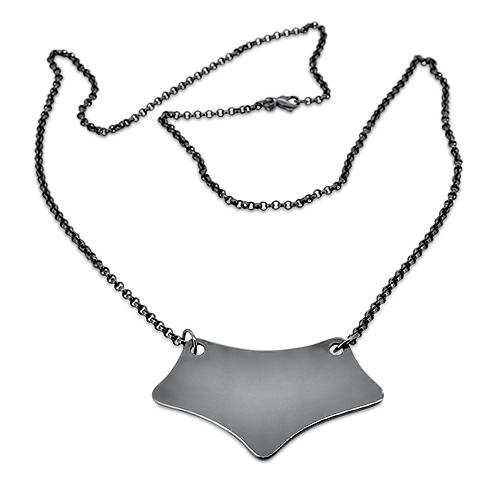 black silver necklace