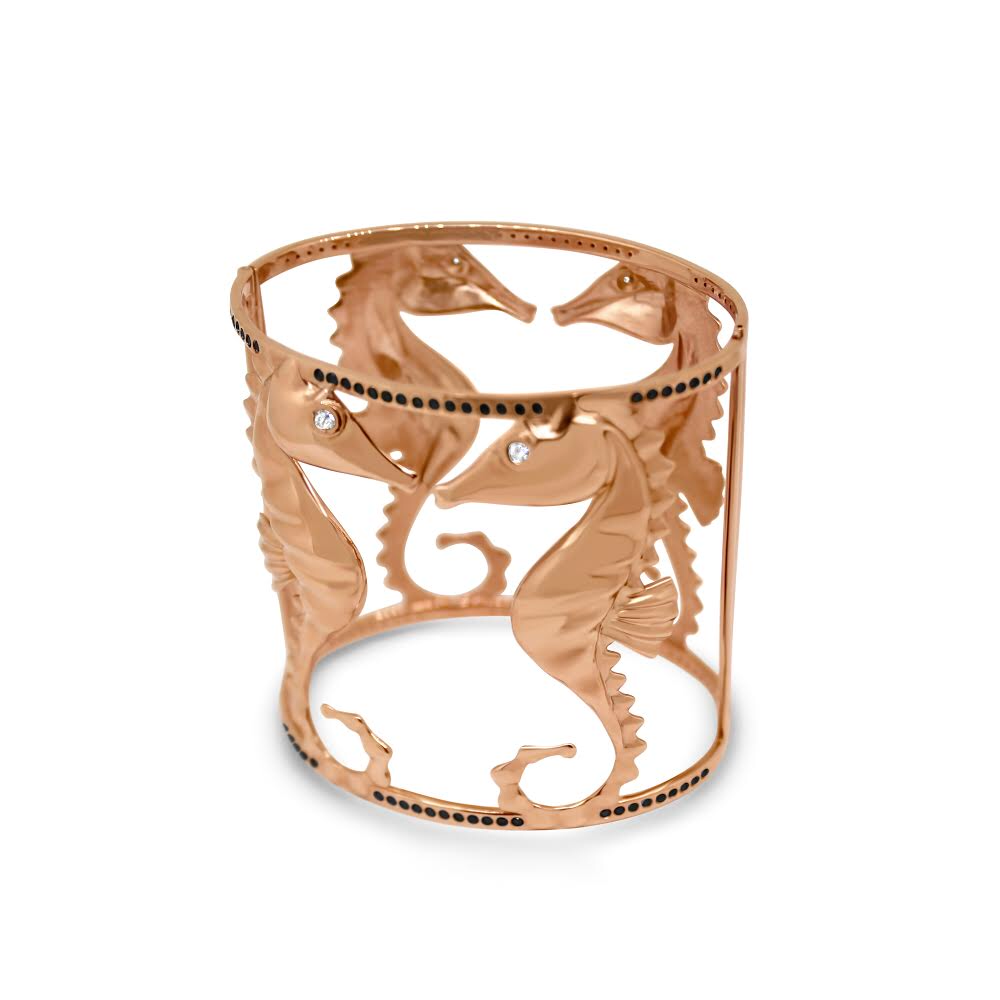 ocean rose gold bracelet seahorses
