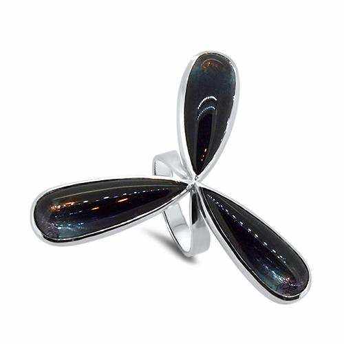 White Gold Dark Tourmaline Ring