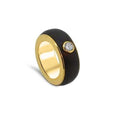 Lesunja Ring Gelbgold Carbon Diamant