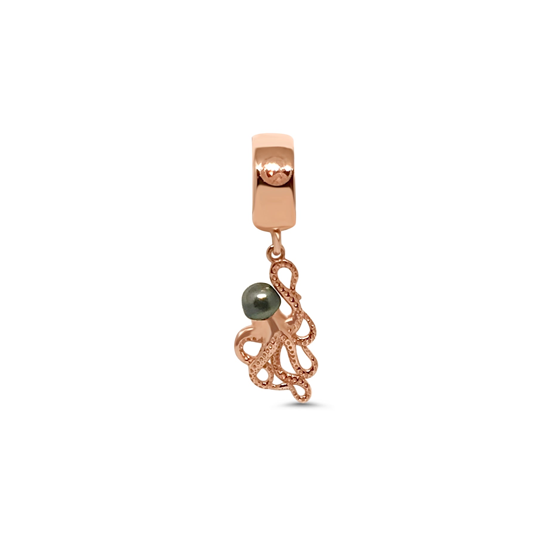 octopus rose gold charm