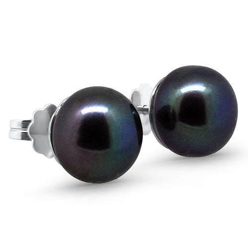 pearl stud earrings white gold