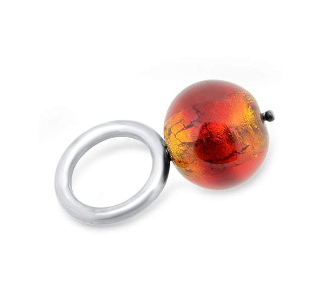 glass silver ring