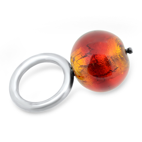 glass silver ring