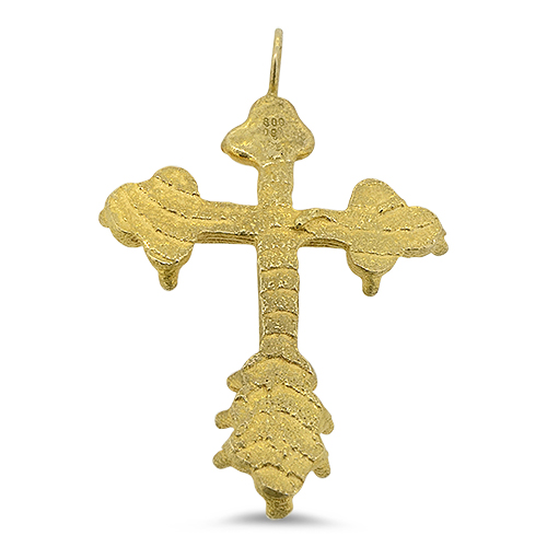 Lesunja Sepia Cross Silver Yellow Gold Plated Pendant
