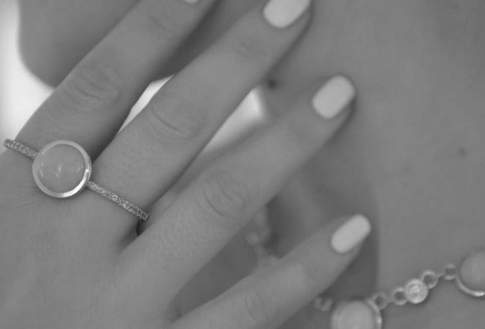 white gold jade ring