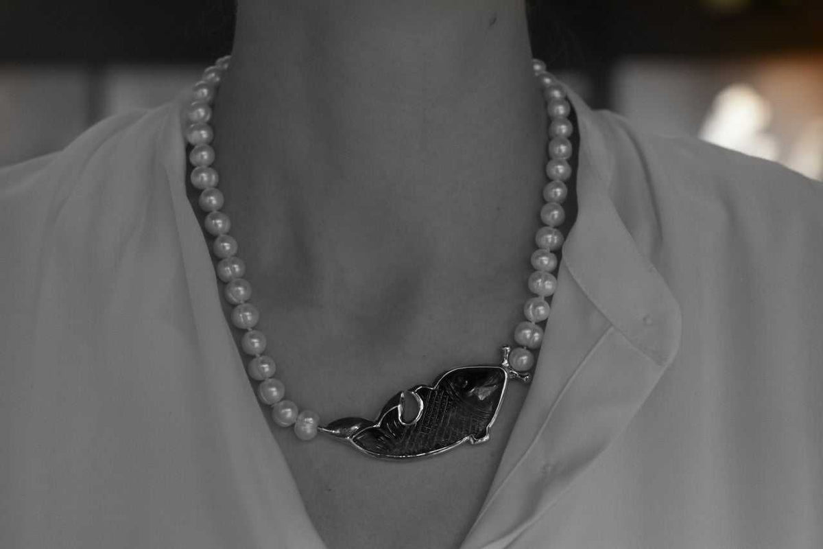 tourmaline pearl gold necklace