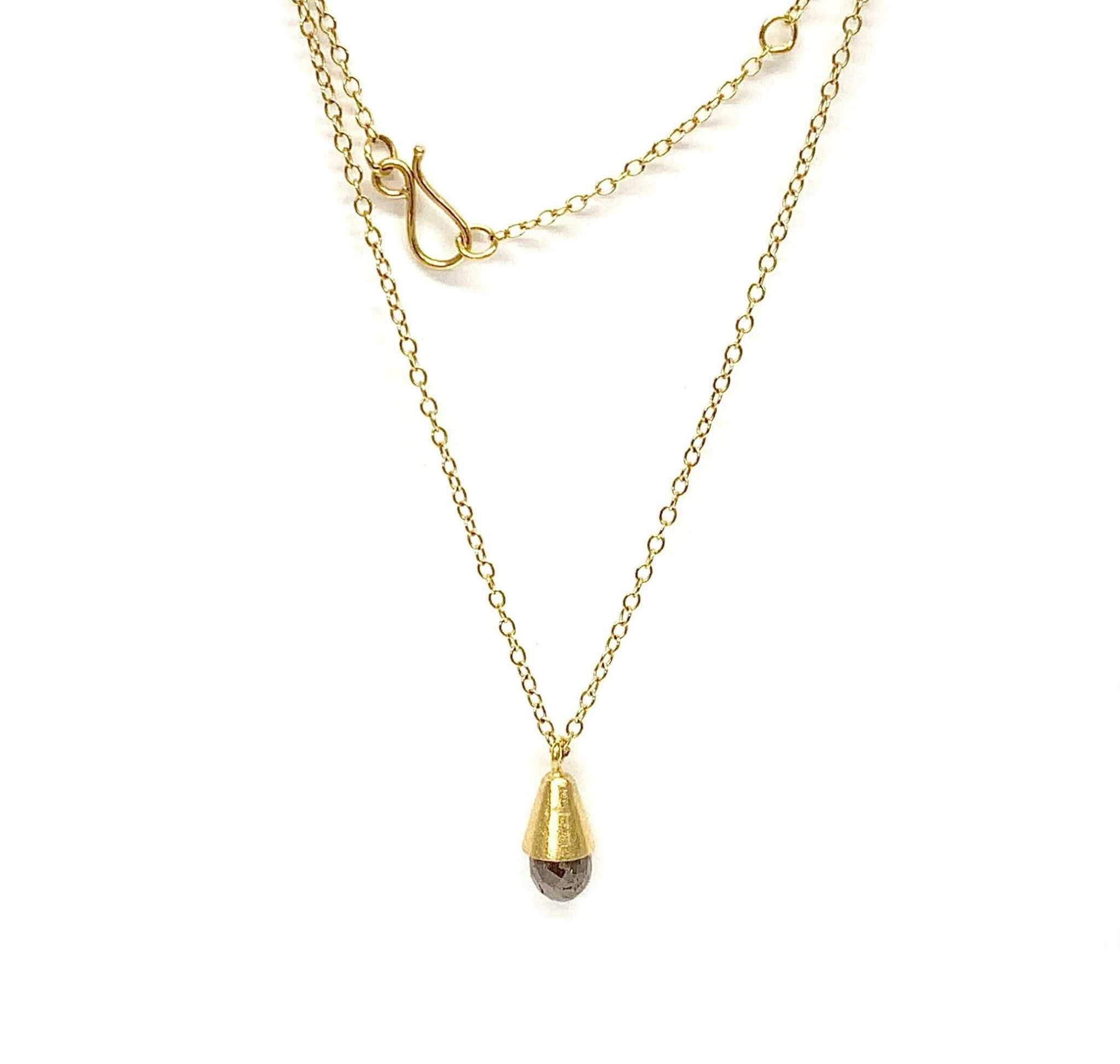 rough diamond gold necklace