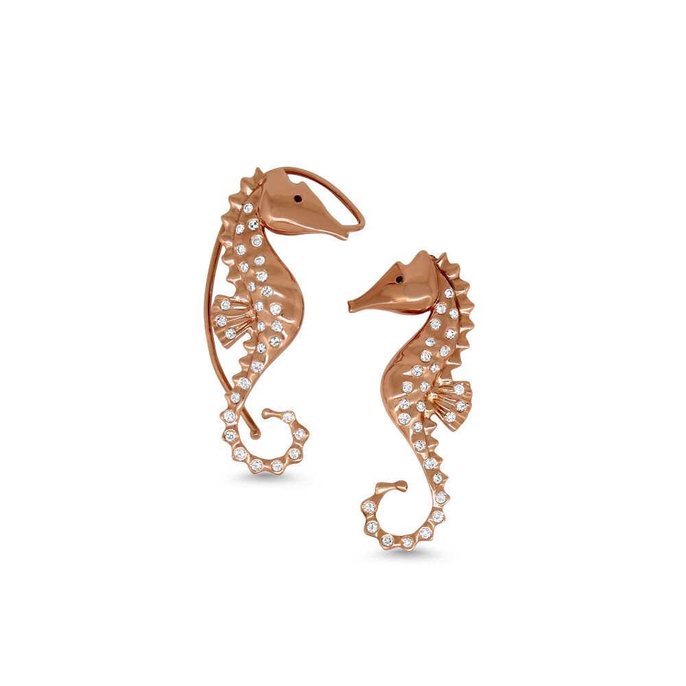 sea horses diamond ear stud