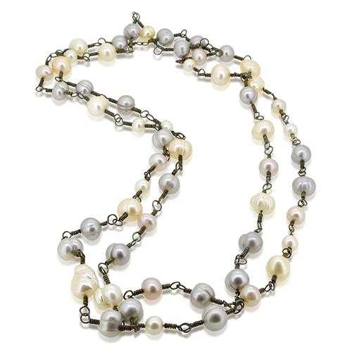 pearl necklace silver