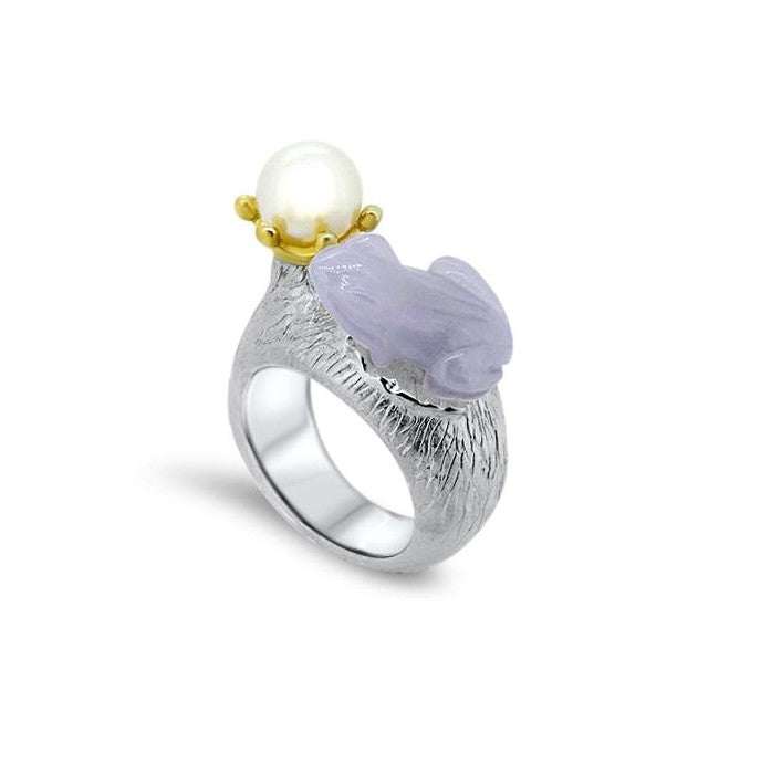 white gold jade ring