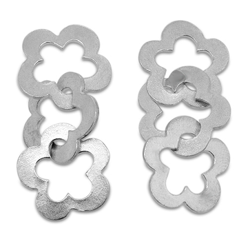 flower silver earrings 