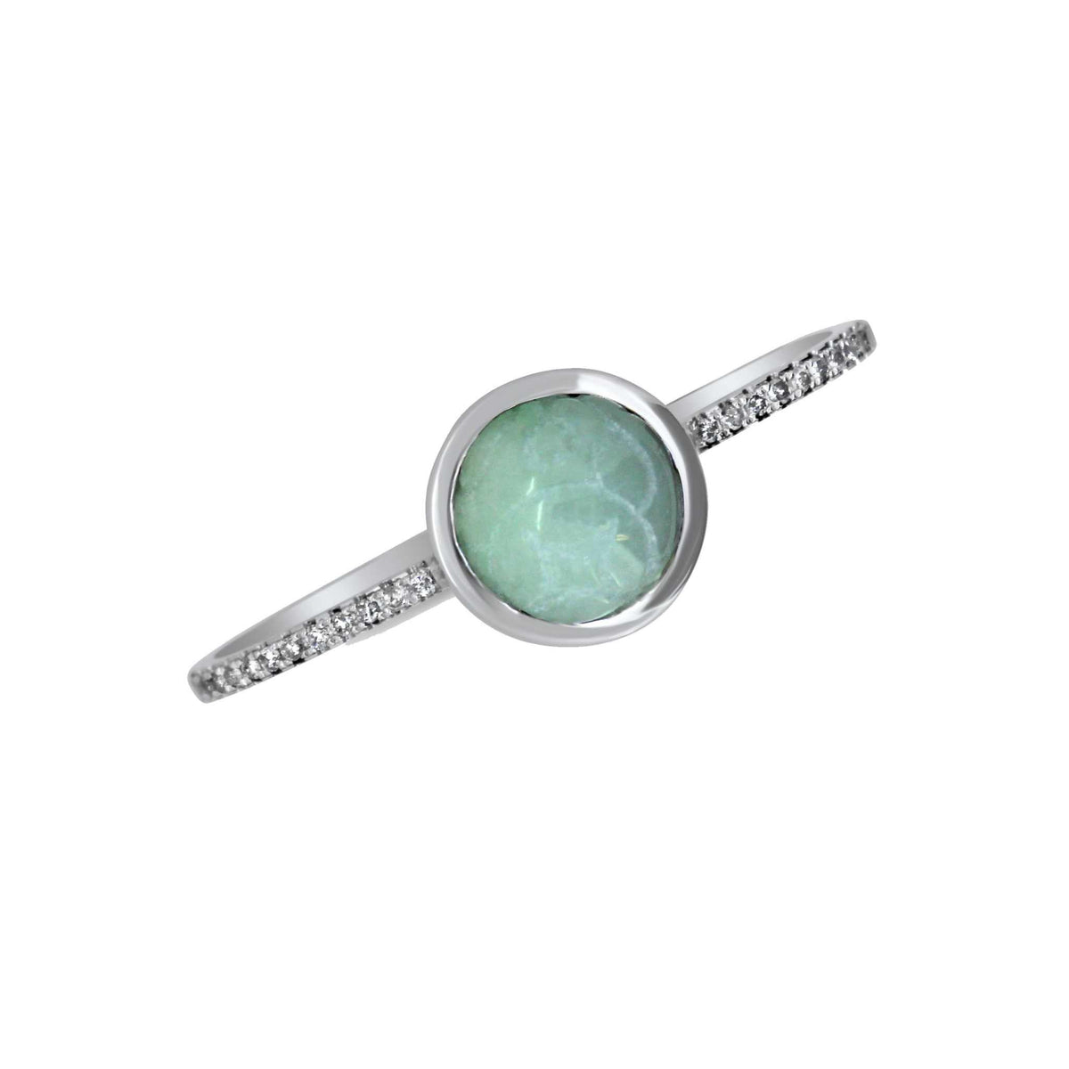 white gold jade ring