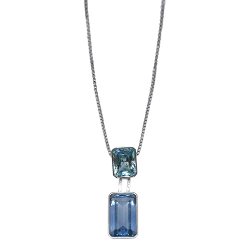 blue topaz silver pendant