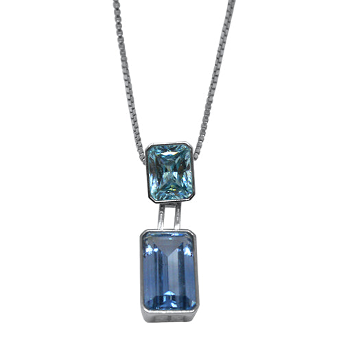 blue topaz silver pendant