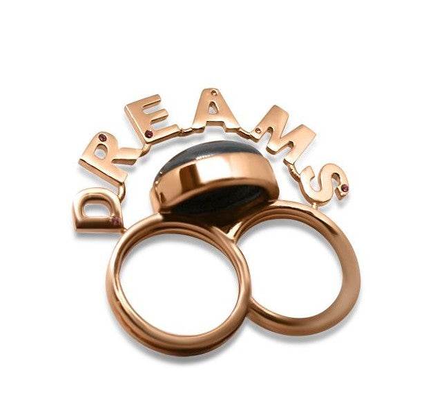 two finger ring gold