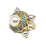 pearl yellow gold plated ring