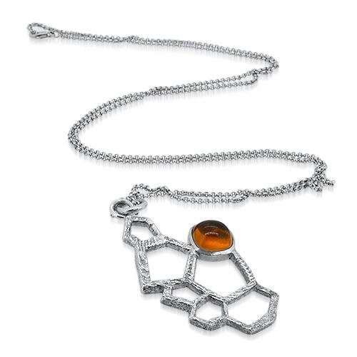 silver citrine necklace