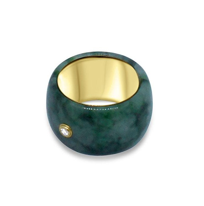 yellow gold jade ring