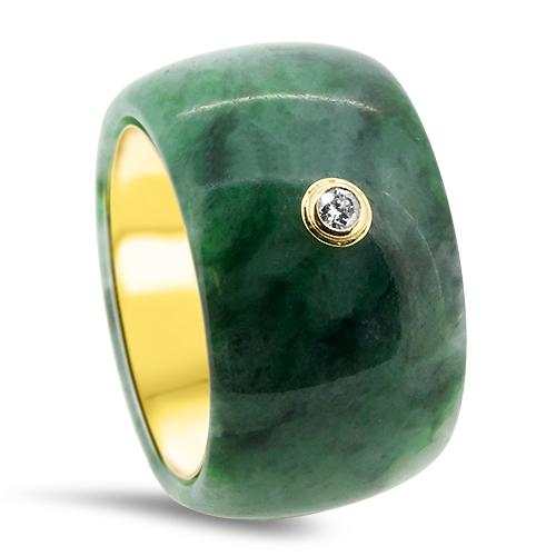 yellow gold jade ring