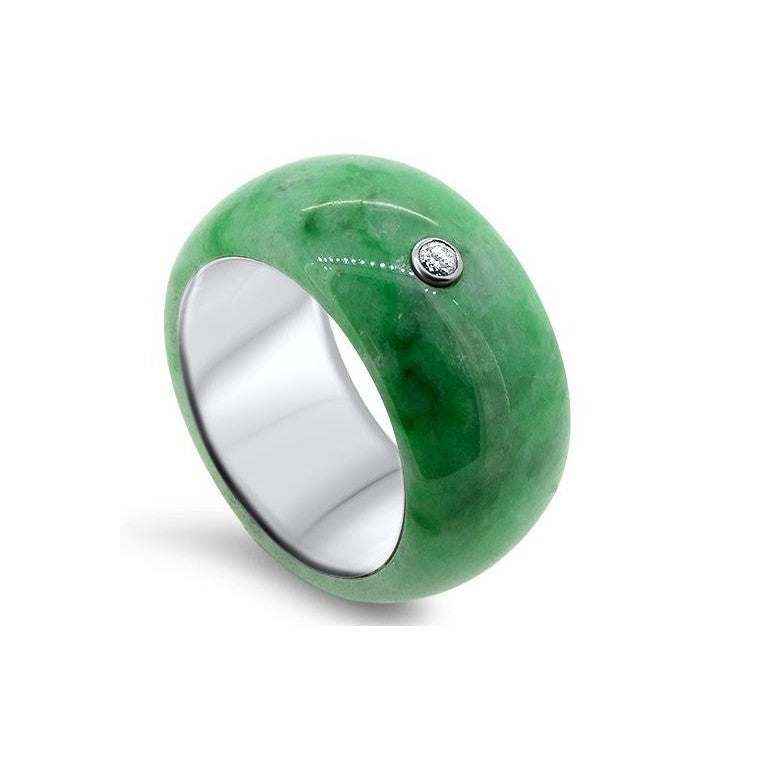 jade white gold ring