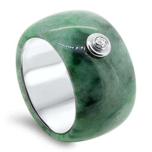 white gold jade ring
