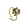 Lesunja Ring Yellow Gold 22K Rough Diamond Cubs, handmade fine jewellery from Switzerland