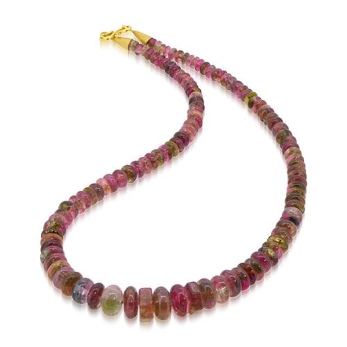 yellow gold bead necklace