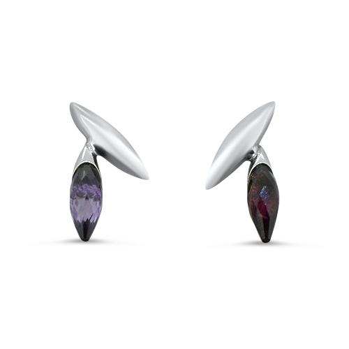 lavender white gold studs