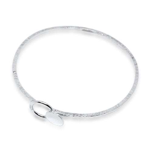 2 Bangle Silver Hammered