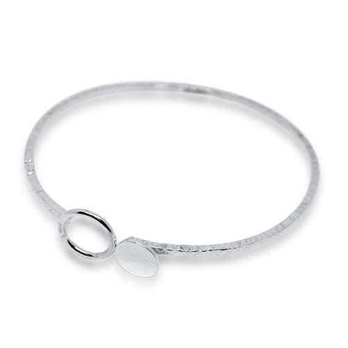 2 Bangle Silver Hammered