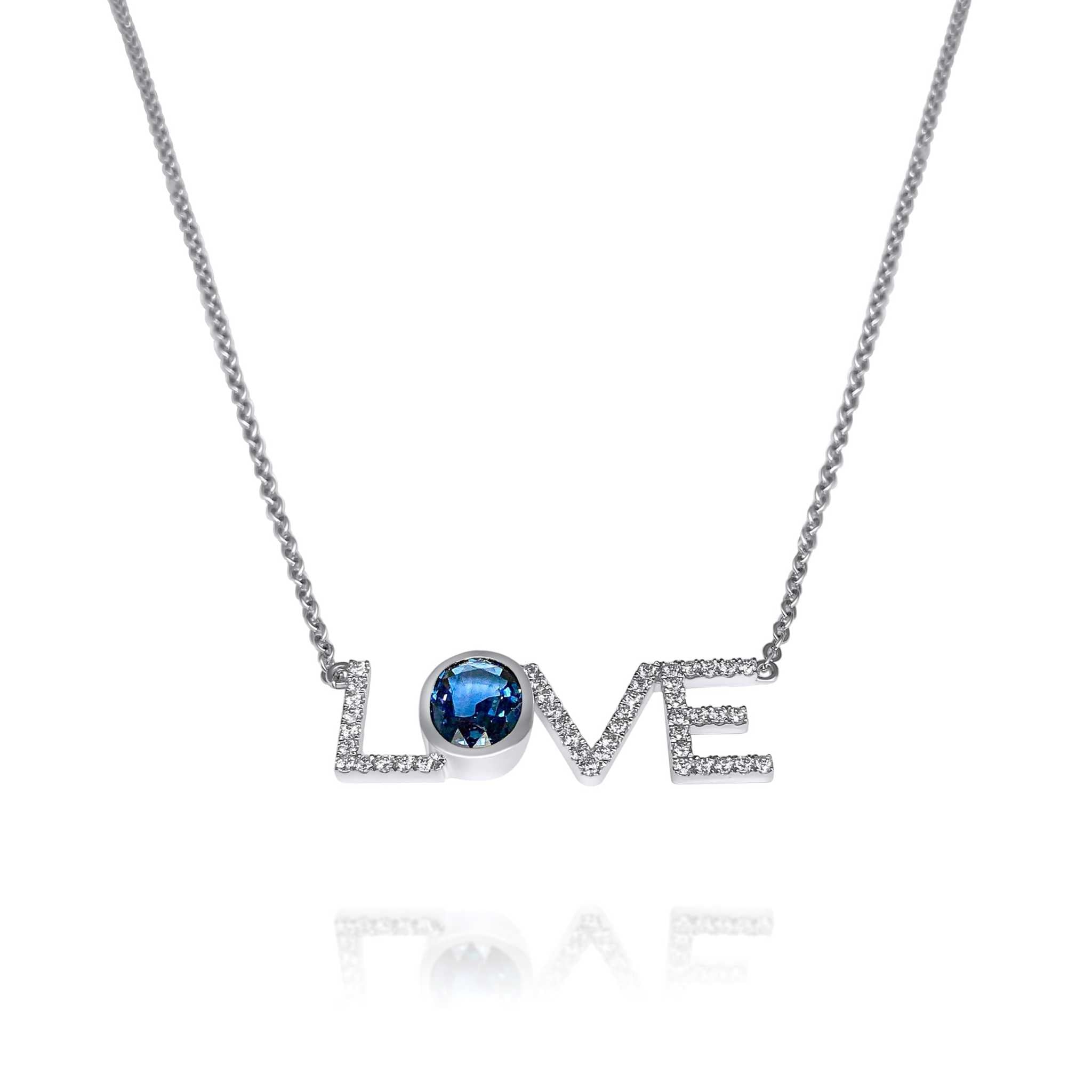 love shape diamond necklace