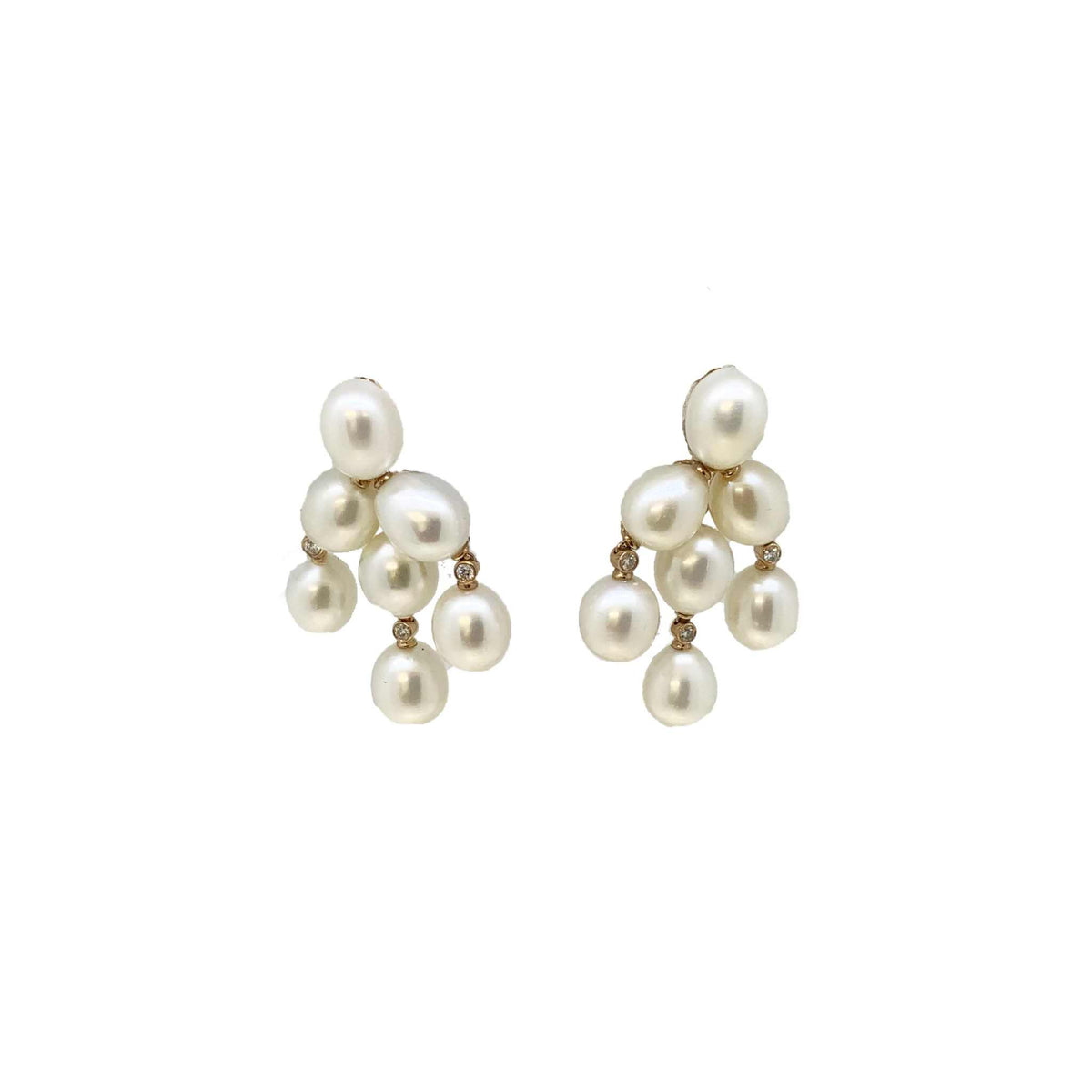 rose gold pearl earrings