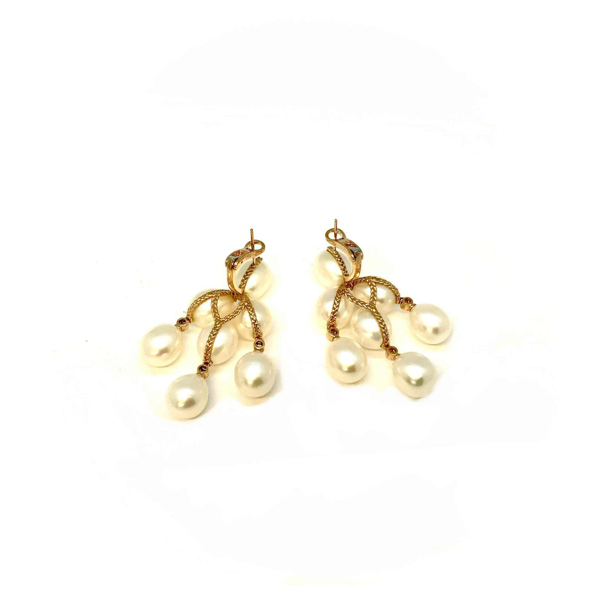 rose gold pearl earrings