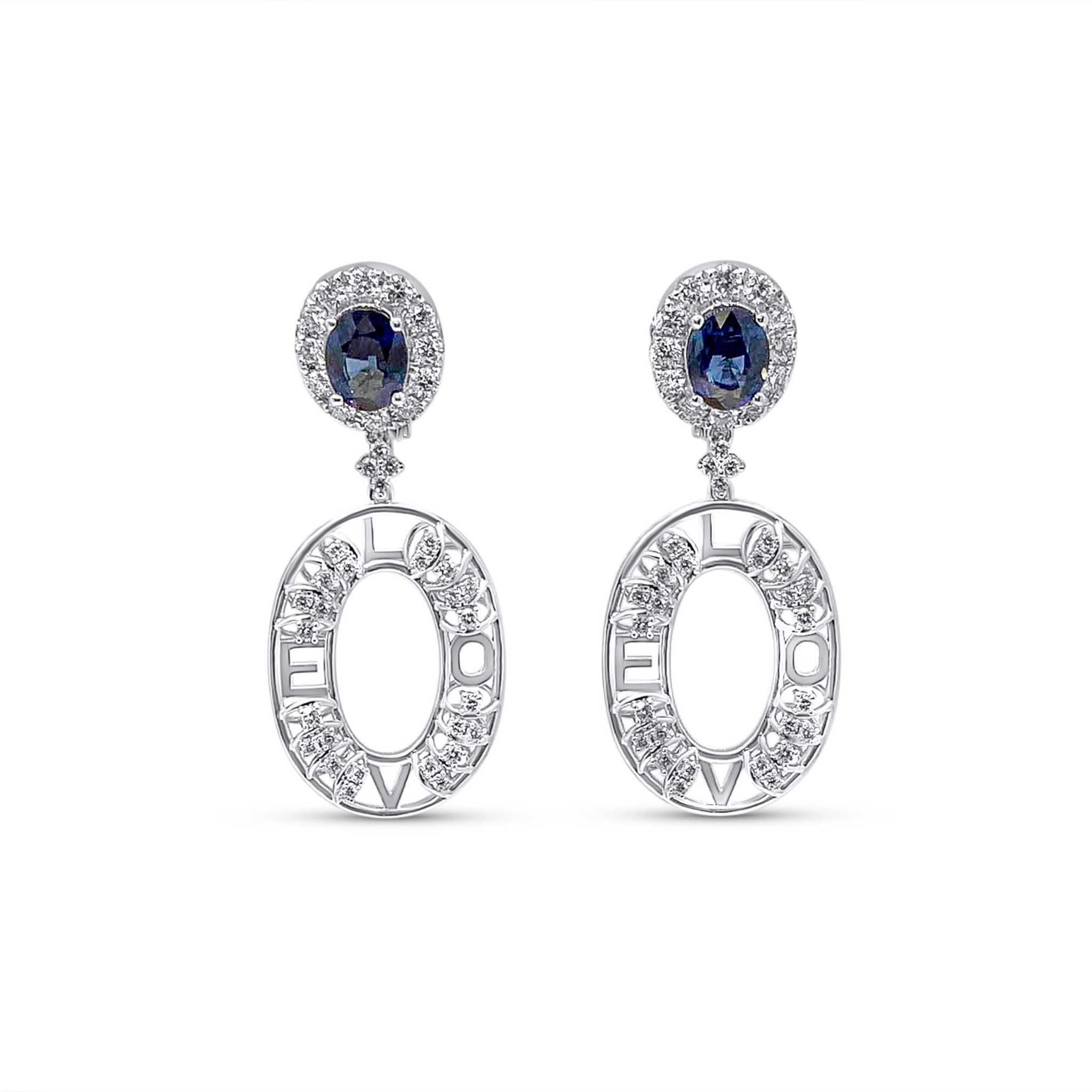 platinum sapphire earrings