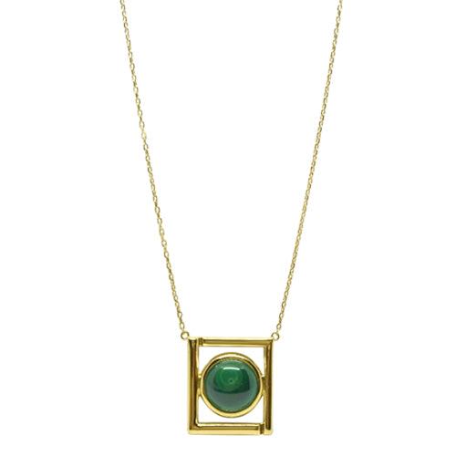 gold malachite necklace