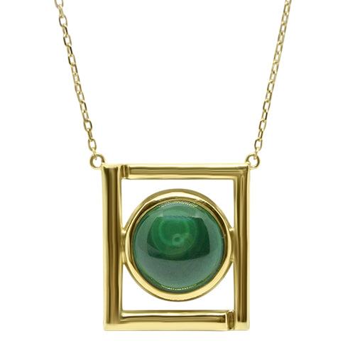 gold malachite necklace