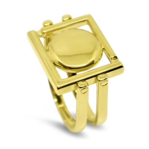 yellow gold malachite ring