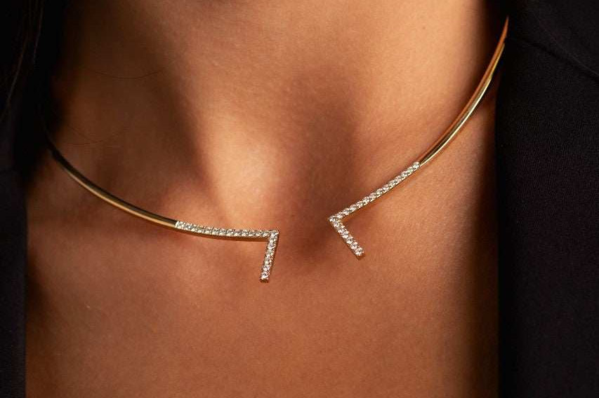 yellow gold 18k diamonds necklace