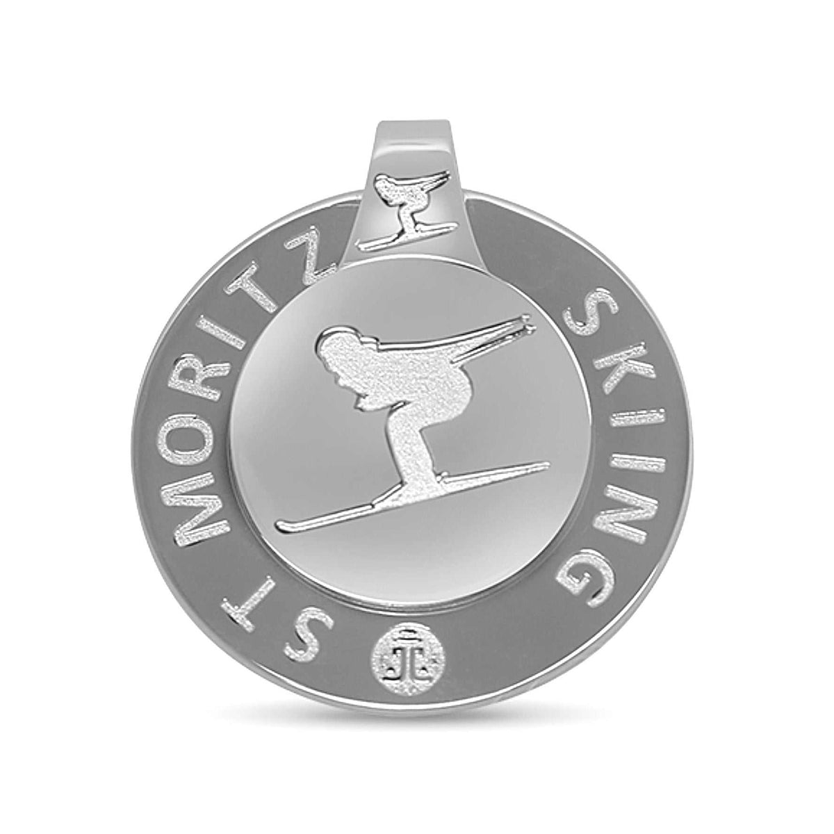 Money Clip St. Moritz Skiing Silver