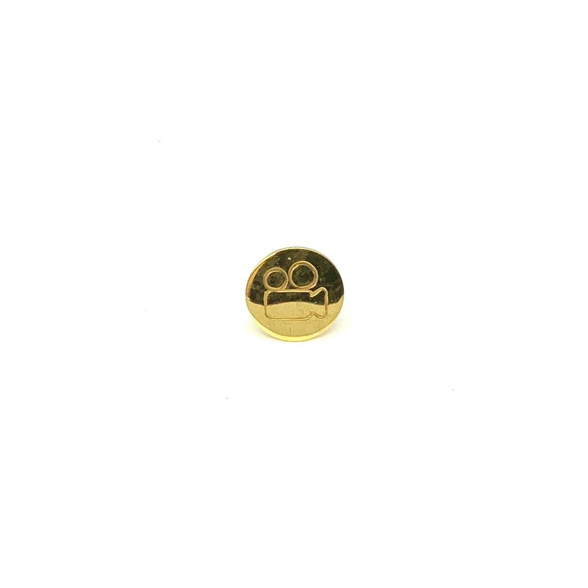 Lesunja Moviemaker Yellow Gold Pin, handmade fine jewellery from Switzerland