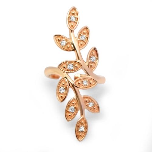Lesunja Rosé Gold Diamonds Floral Earring, handmade fine jewellery from Switzerland