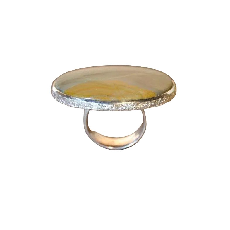 silver agate ring