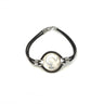 silver leather bracelet