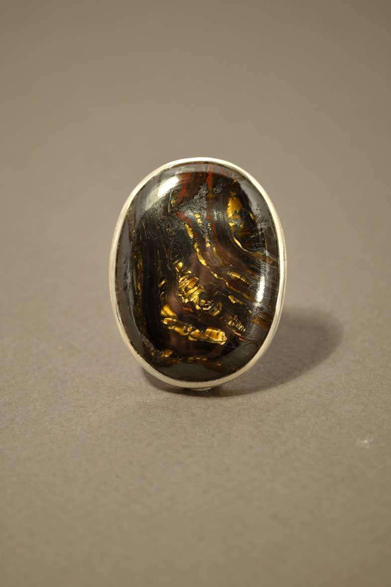 Lesunja Silver Tiger Iron Ring, detail view, Lesunja atelier Zurich
