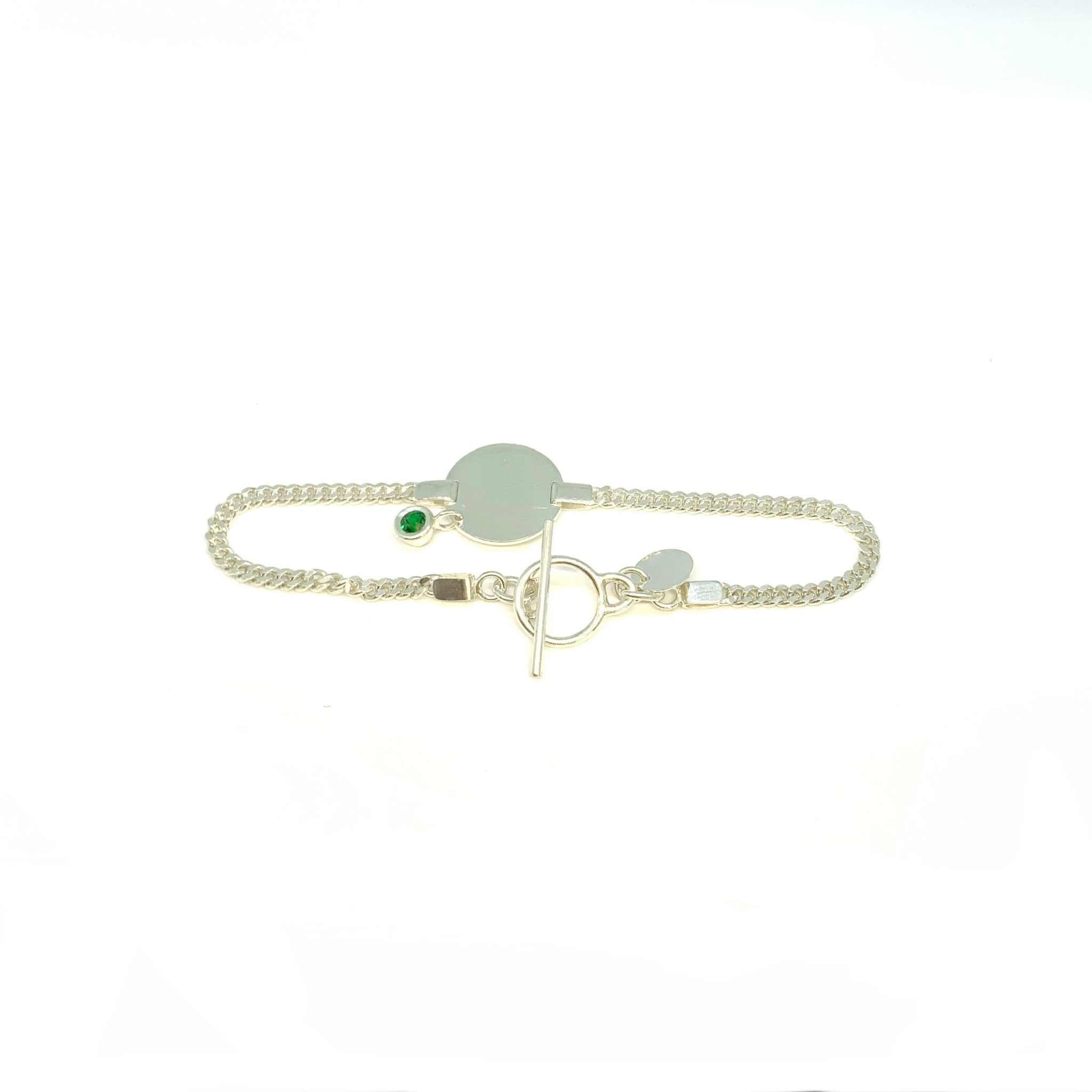Lesunja Tsavorite Silver Bracelet, detail view, Lesunja atelier Zurich