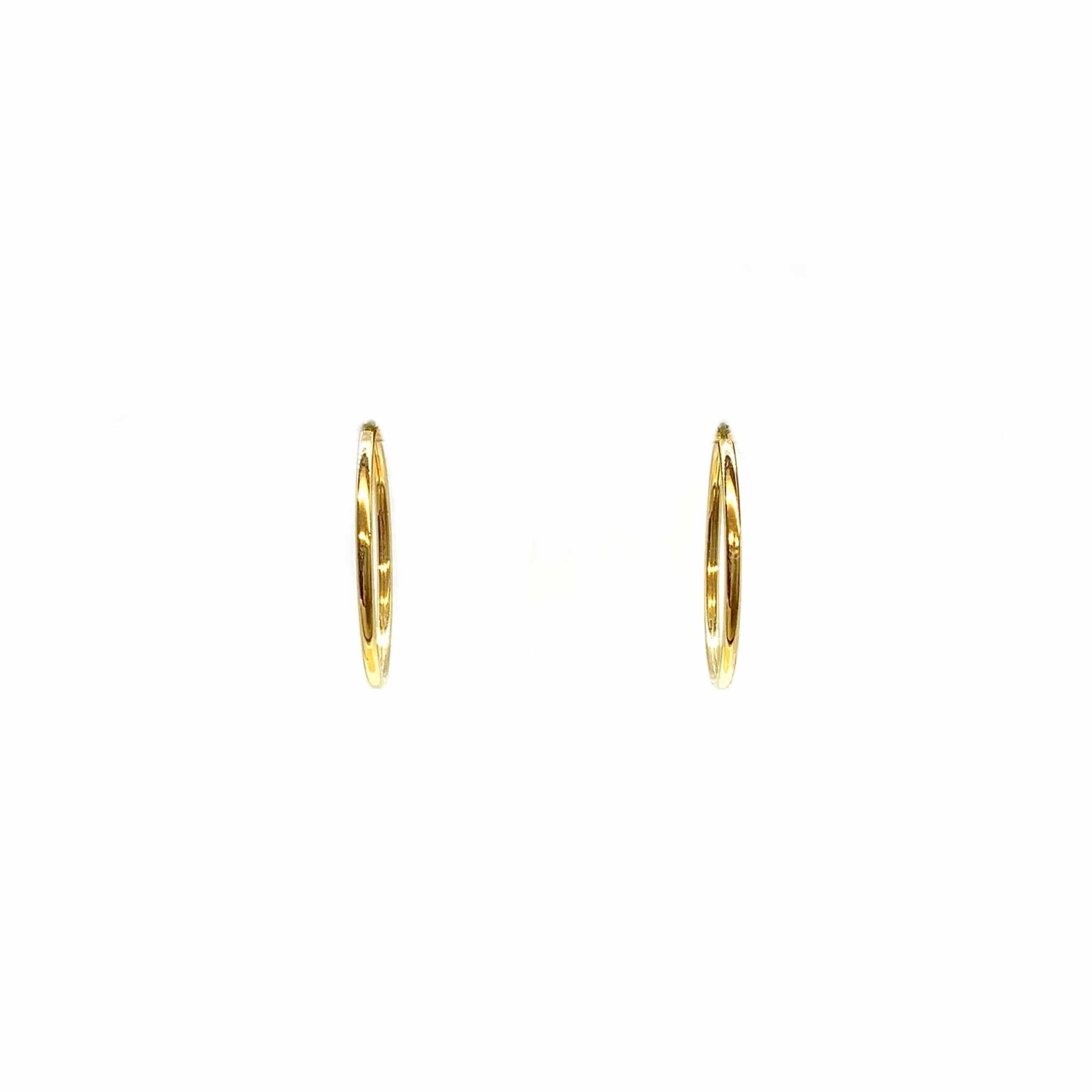Lesunja Yellow Gold Hoop Classic brown Diamonds 02