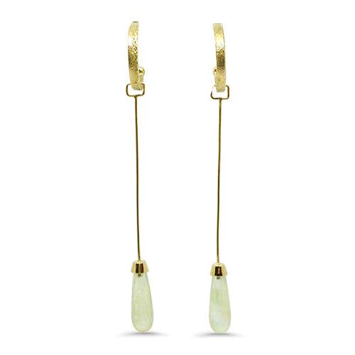 Lesunja Yellow Gold Sepia Creoles Prasiolith