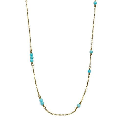 Lesunja Yellow Gold Turquoise Necklace